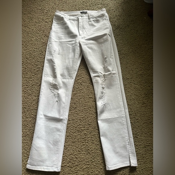 Fashion Nova Denim - Fashion Nova White Distressed Jeans Size 13